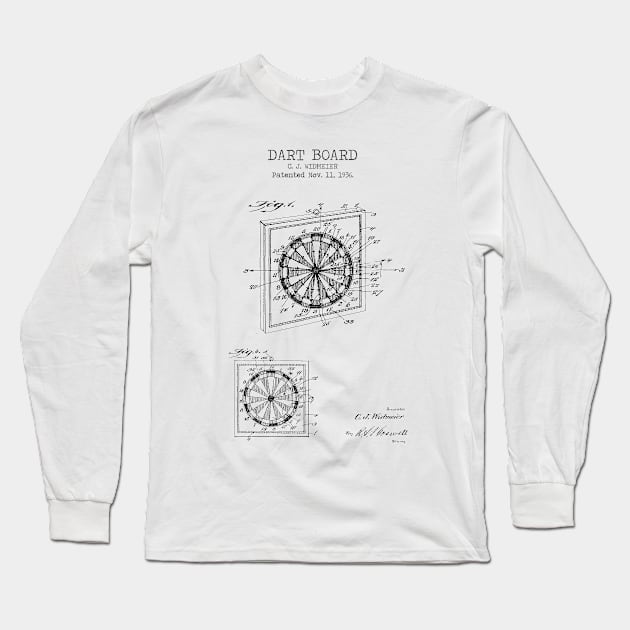 DART BOARD patent Long Sleeve T-Shirt by Dennson Creative